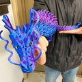 3D Printed Chinese Dragon Figurine 35.4¡± Poseable Articulated Joints Flexible Desk Sculpture Home Office Decor Collectible Gift