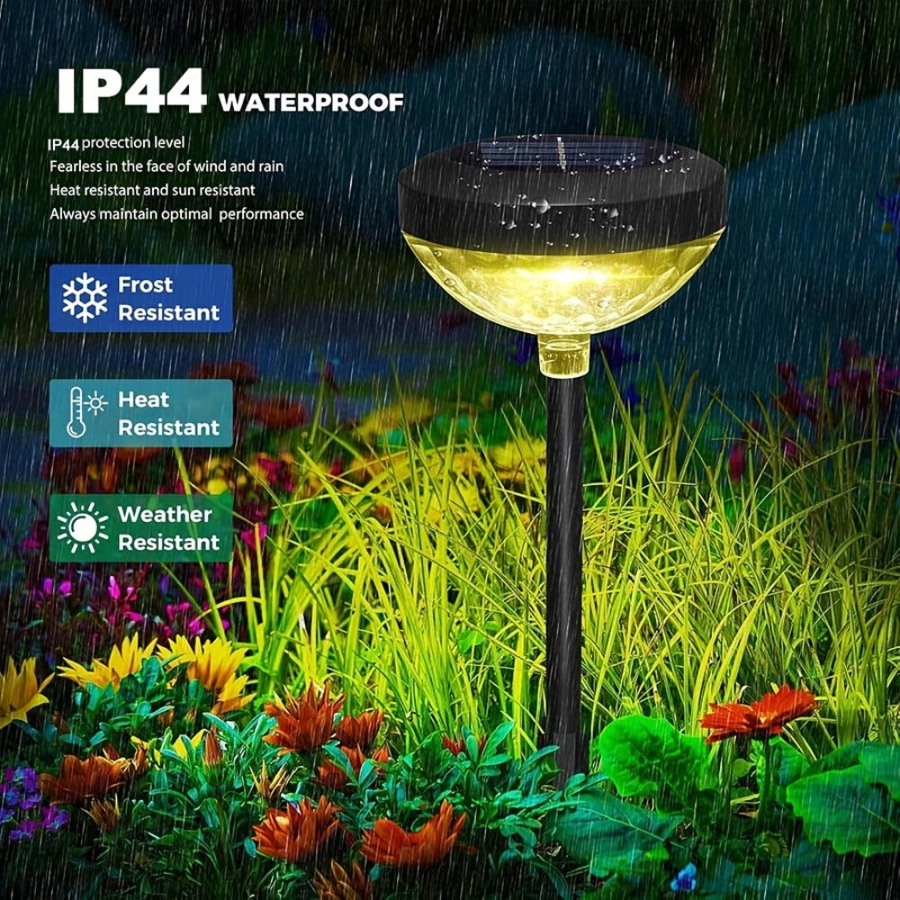 Solar Outdoor Lights 6 Pack - IP44 Waterproof LED Garden Lights with Smart Light Sensor, 2-in-1 Color & Warm White, Solar Powered Landscape Lights for Patio Yard Lawn Path Sidewalk Christmas Decor
