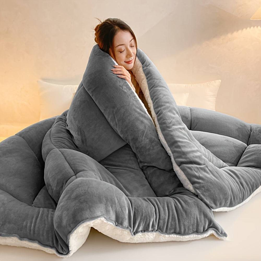 Sherpa Fleece Comforter Set Extra Thick Plush Microfiber Reversible Soft Warm Luxury Bed Blanket Twin XL Full Queen King 10 Colors Lightweight Cozy Bedding