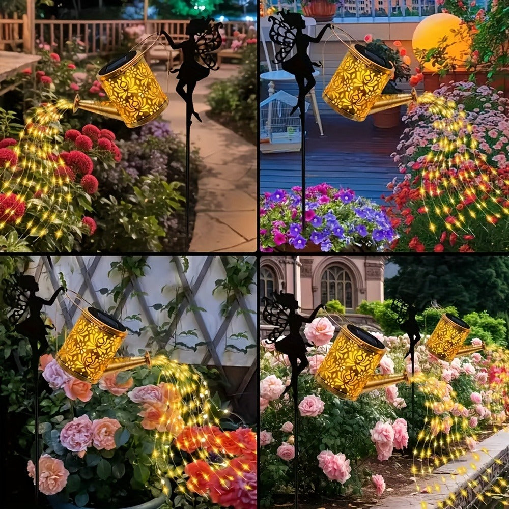 Solar Watering Can Fairy Light 36 LED Waterfall String Lights IP65 Waterproof Outdoor Garden Stake Lamp Patio Yard Decor Halloween Christmas