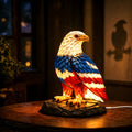 Boho Retro Stained Eagle Night Light ¨C 3D Resin Animal Table Lamp, Vintage Colorful Stained Glass Effect Desk Light for Bedroom Home Decor, Creative Birthday Christmas Gift for Eagle Lovers