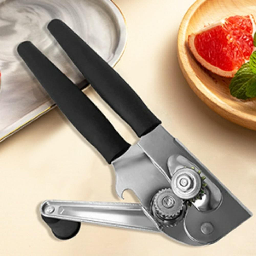 Heavy Duty Manual Can Opener Stainless Steel Commercial Grade with Non-Slip Ergonomic Handle Dual Can and Bottle Opener for Restaurant and Home Kitchen Use