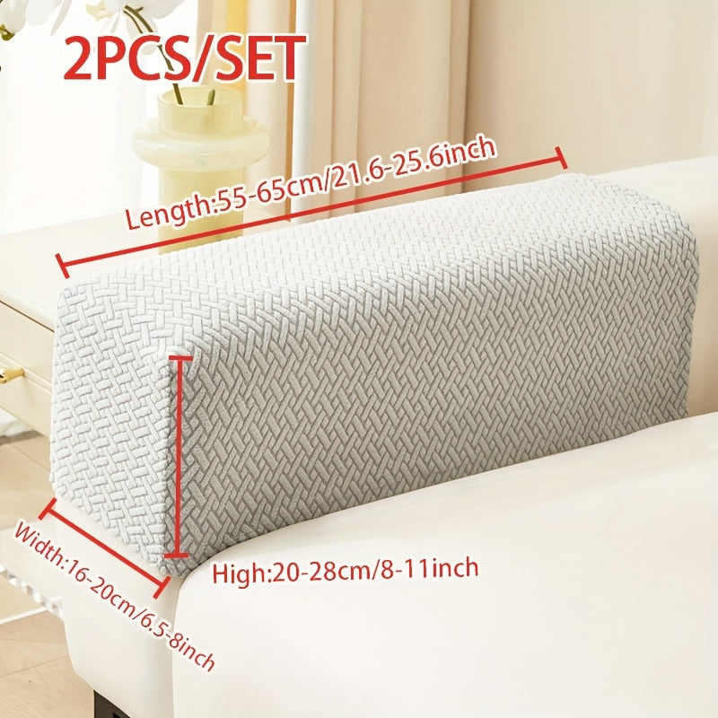 Jacquard Stretch Sofa Cover Non-Slip | Elastic Wear-Resistant Couch Slipcover, Polyester Jacquard Fabric, 1 to 4 Seat Sectional L-Shape, Armrest Backrest, Machine Washable