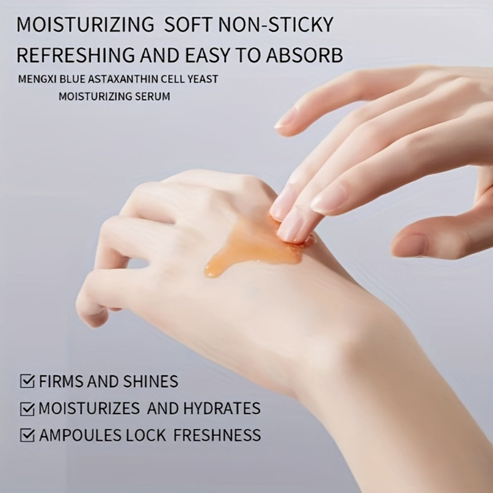 Astaxanthin Hydrating Essence Ampoules 28-Pack 2ml Each with Niacinamide Hyaluronic Acid Collagen Firming Brightening Daily Skincare for Men Women Travel