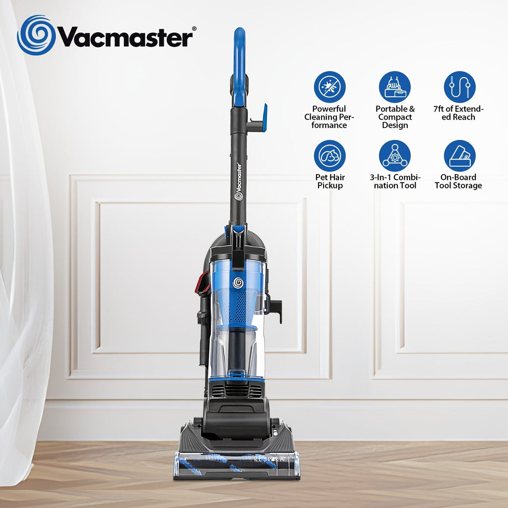 Vacmaster Bagless Upright Vacuum Cleaner 1150W Cyclone Filtration Large Dust Cup 17ft Cord for Carpet Hard Floor Pet Hair Powerful Suction Home Vacuum