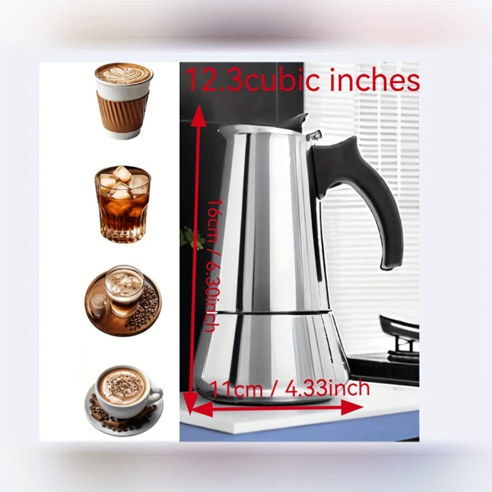Moka Pot Stovetop Espresso Maker Stainless Steel Induction Compatible 2 4 6 9 12 Cup Italian Coffee Maker with Reusable Filter for Cuban Greek Coffee