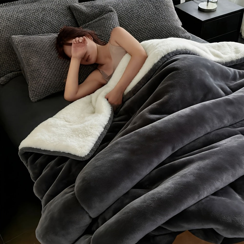 Sherpa Fleece Comforter Set Extra Thick Plush Microfiber Reversible Soft Warm Luxury Bed Blanket Twin XL Full Queen King 10 Colors Lightweight Cozy Bedding