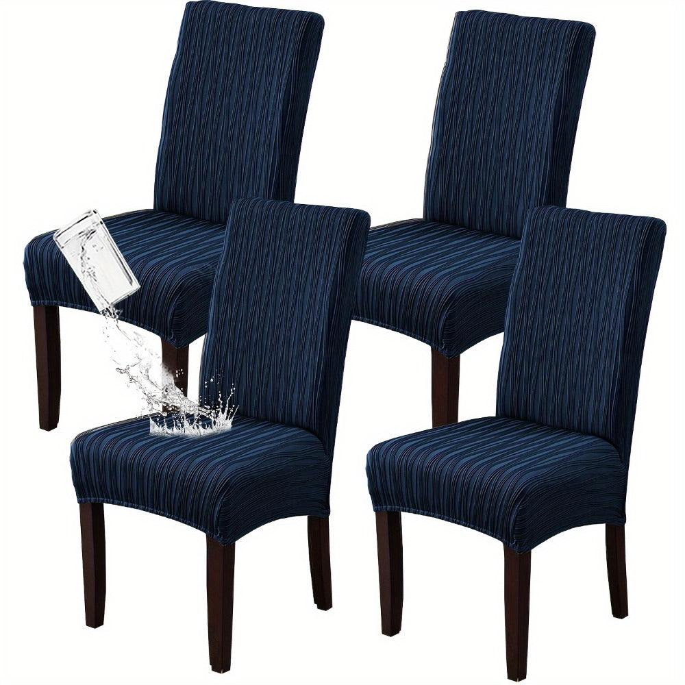 Dining Chair Covers Stretch Slipcovers Set of 4 or 6, Stain Resistant Removable Washable Chair Protector for Home Kitchen Restaurant Wedding, Spandex Jacquard Fabric, 7 Colors Available