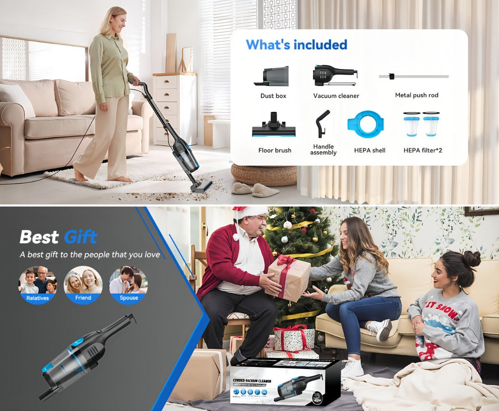 Cordless Stick Vacuum 30KPa 600W Motor 68oz Bagless Upright Lightweight Vacuum Cleaner for House Car Hard Floor Carpet Pet Hair Multi-Color