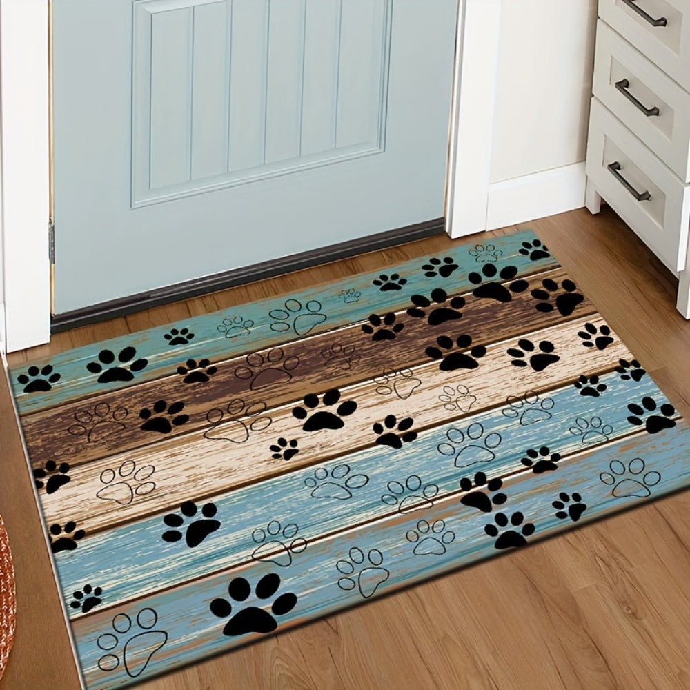 Cat Paw Print Door Mat Non-Slip Washable ¨C Indoor Outdoor Welcome Mat Quick-Dry Anti-Slip Rug for Living Room, Bedroom, Bathroom, Kitchen, Entryway ¨C Multiple Sizes
