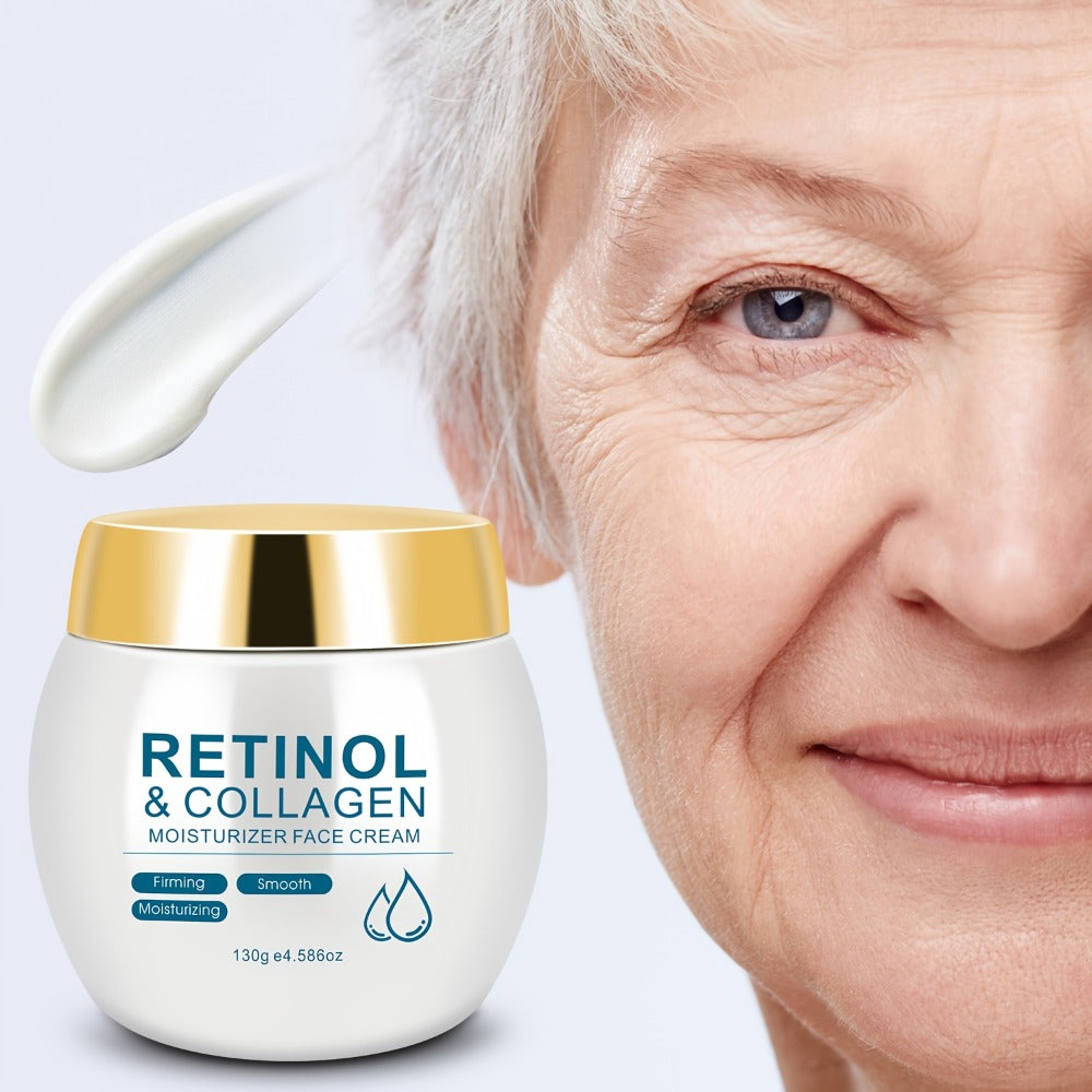 Retinol & Collagen Moisturizer Face Cream with Hyaluronic Acid & Vitamin E, Hydrating Firming Anti-Aging Day & Night Cream for All Skin Types, Hypoallergenic Neck & Face Moisturizer ¨C 130g