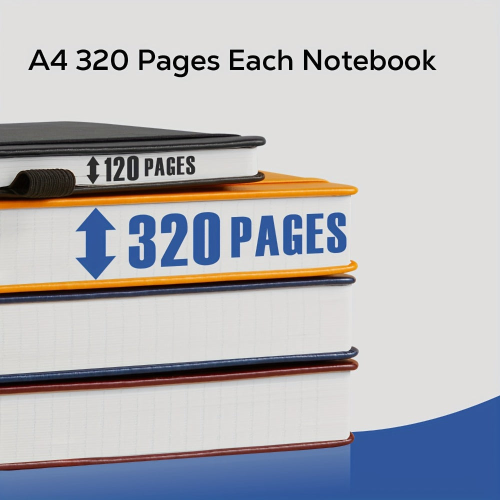 A4 Hardcover Lined Journal Notebook 320 Pages, Faux Leather College Ruled Notebook with 100GSM Thick Pages, 8.5x11 Large Writing Journal for Women Business School