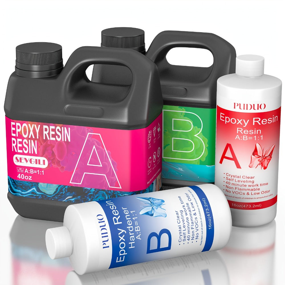 Fast-Curing Epoxy Resin Kit Low Odor Bubble-Free Non-Yellowing ¨C 2-Part Casting Resin for Jewelry Accessories River Tabletops Crafts & Handicrafts, 32oz or 80oz