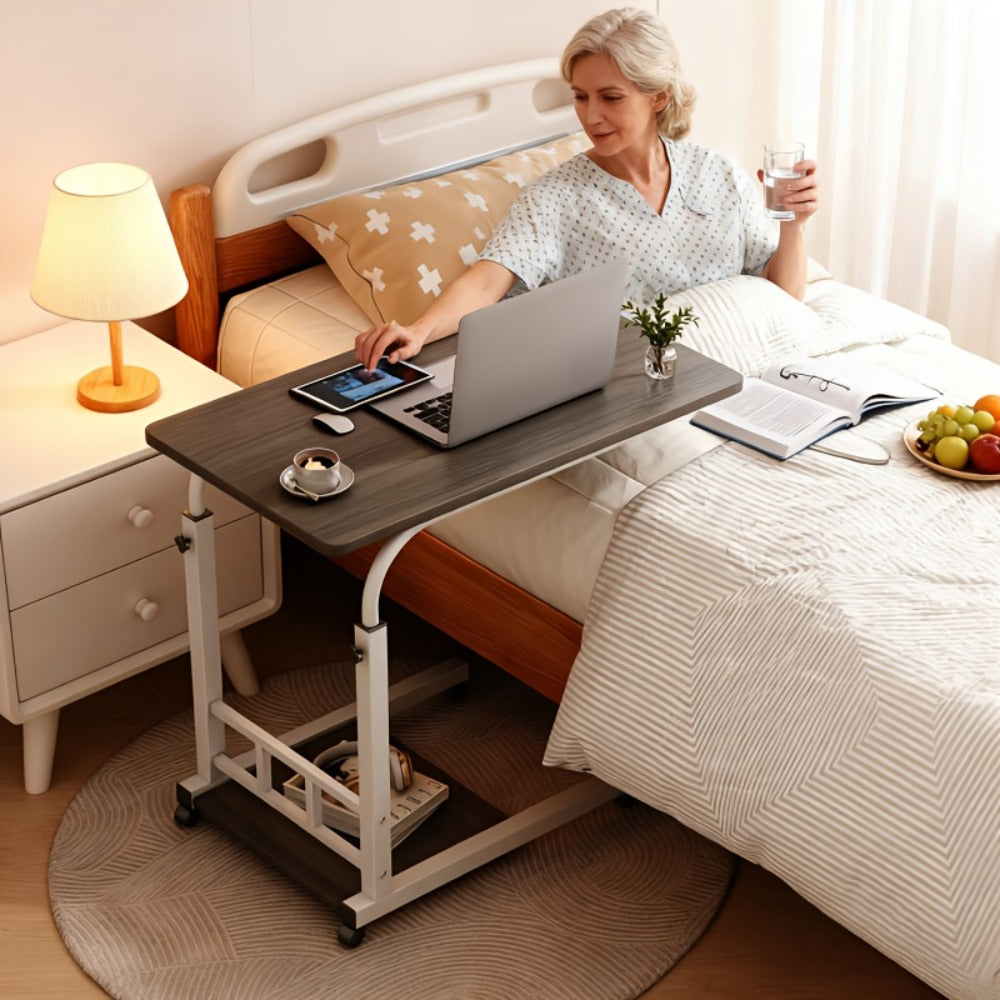 Bedside Table with Wheels Adjustable Height ¨C Multi-Style Nursing Care Table for Elderly & Patients | Single & 3-Tier Rolling Overbed Dining Table, Home Medical Convalescent Furniture, 13 Styles