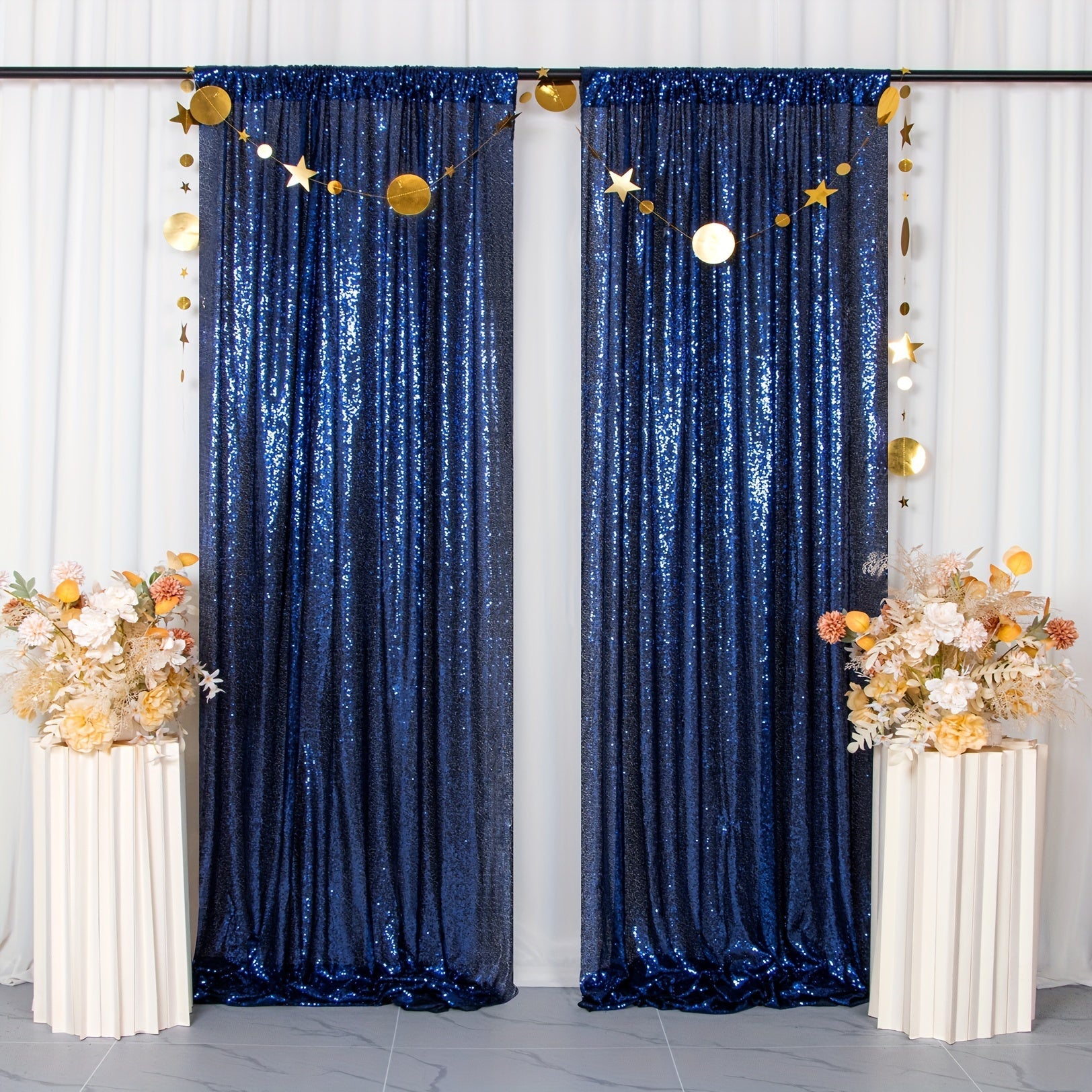 Sequin Backdrop Curtain for Party Wedding - 4x8ft Shimmering Glitter Curtain for Birthday Photo Booth Stage Decoration, Easy Hang, Multi-Color
