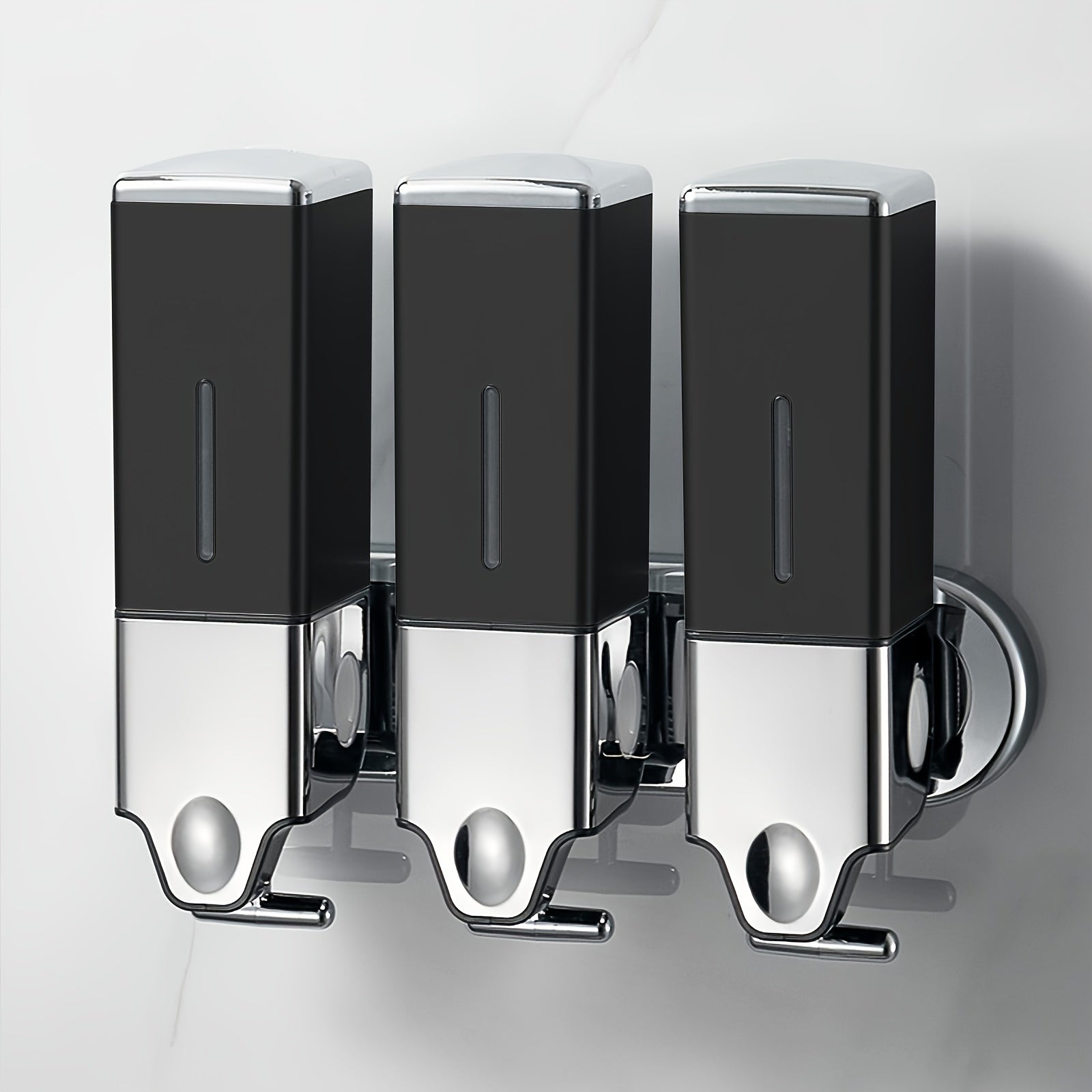 Wall Mounted Soap Dispenser Set 3-Pack No Drill 16.91oz Shampoo Shower Gel Conditioner Dispenser for Bathroom Kitchen