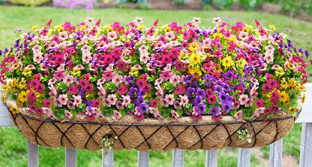 Artificial Daisy Flowers Outdoor UV Resistant Faux Flowers Bundles for Garden Porch Patio Spring Summer Decoration Realistic Colorful Fake Flower Arrangements