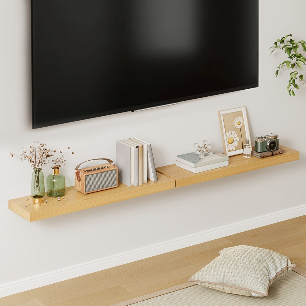 Floating Wall Shelves Set ¨C Wooden Wall-Mounted Shelves for Living Room, Kitchen & Bathroom (2/4/6pcs, 15.7¡±/19.7¡±/22¡±)