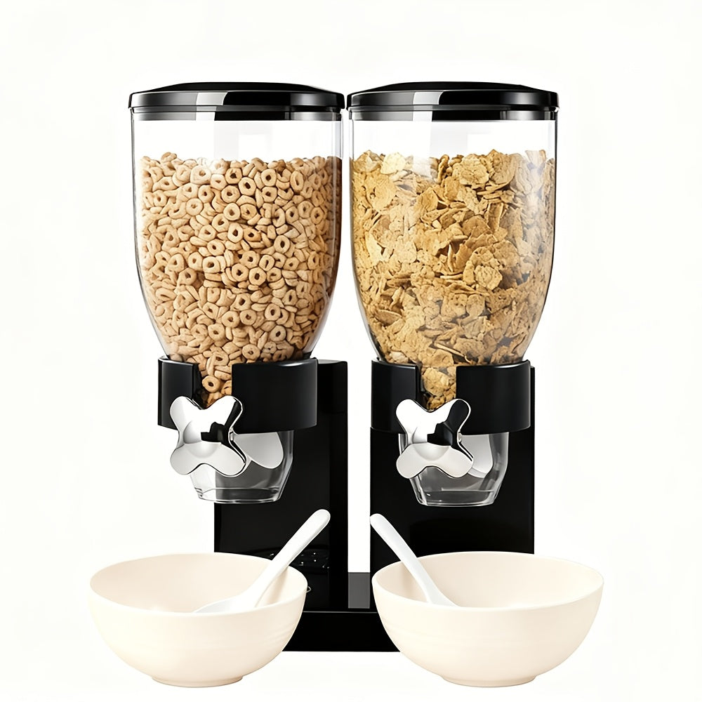 Dry Food Dispenser & Candy Organizer with Spoon Bowl Lid ¨C Countertop Snack Container for Pantry Kitchen 17.5 Oz