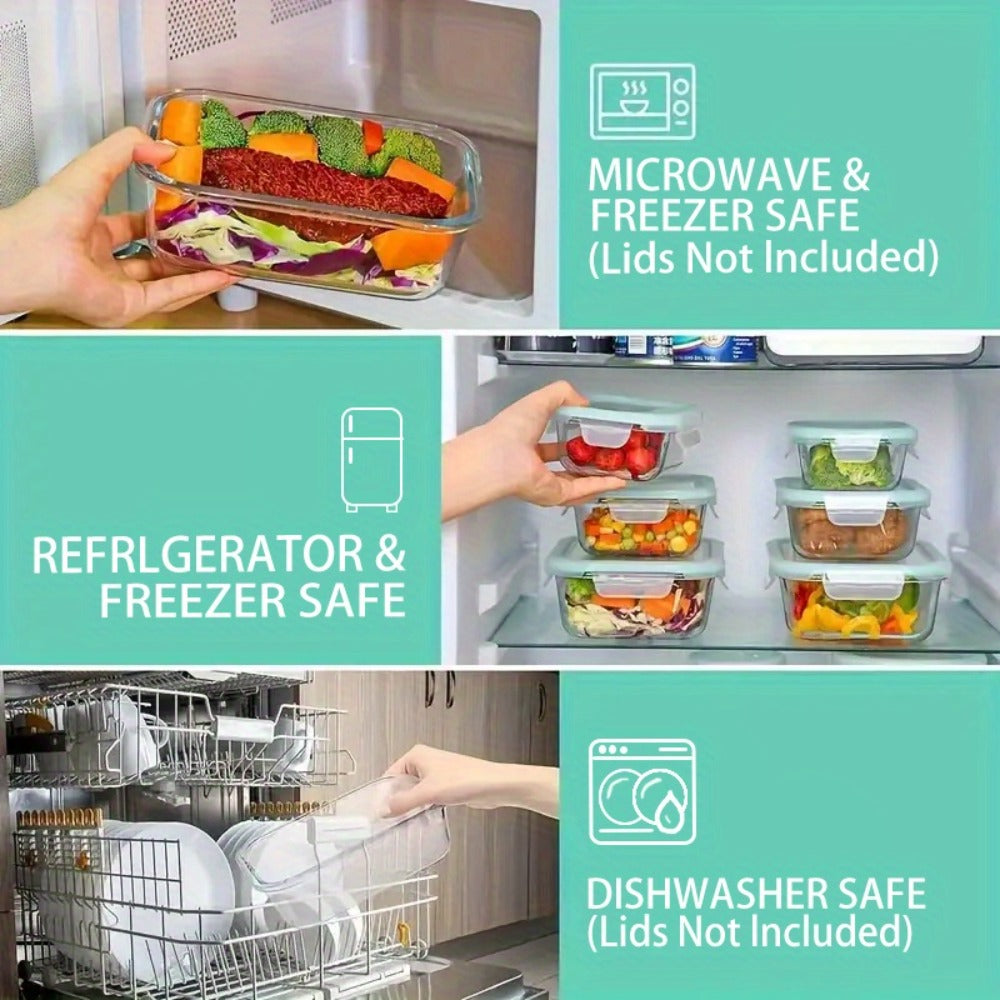 Glass Meal Prep Containers 16 Piece Set (8 Lids + 8 Containers) - Borosilicate Glass Food Storage with Leak Proof Lids, Oven Microwave Dishwasher Freezer Safe, BPA Free, Multiple Sizes