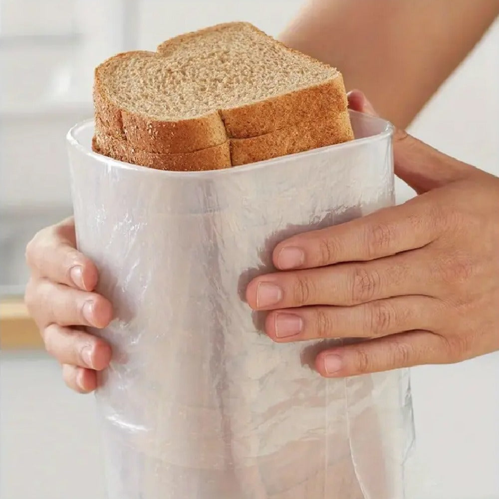 Leak Proof Plastic Food Storage Container with Flip Top Lid ¨C Airtight Sealing Box for Bread, Toast, Fruits & Vegetables, Rectangle Kitchen Organizer