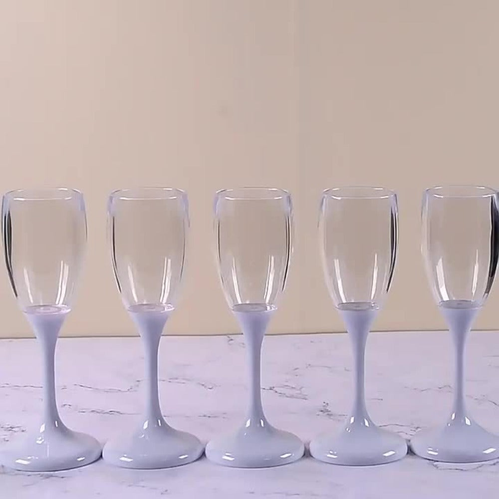 LED Glasses Set of 6 Light Up Drinkware, Glowing Champagne Flutes & Cocktail Cups with Sparkling Light Effect for Parties, Bars, Nightclubs, Weddings & Christmas Celebrations