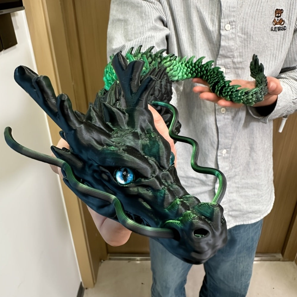 3D Printed Articulated Dragon Figurine 35.4¡± Giant Poseable Chinese Dragon Collectible Sculpture | Flexible Joints Fantasy Desk Decor for Home Office Car | Unique Gift for Dragon Collectors Mom Dad