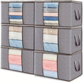 6pcs Extra Large Storage Bags with Zipper Closure, Heavy-Duty Non-Woven Fabric Quilt Blanket Clothes Organizer Bags, Rectangular Foldable Seasonal Closet Storage Bags Set for Home Organization