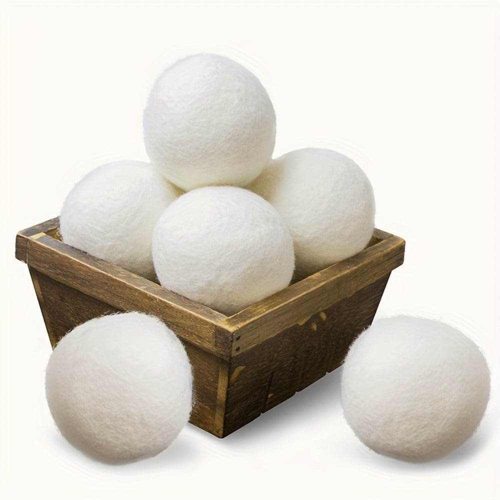 Wool Dryer Balls XL 6 Pack ¨C 100% Natural Wool Fabric Softener, Reusable Dryer Balls Reduce Drying Time & Wrinkles, Chemical-Free Laundry Balls Safe for Baby Clothes & Sensitive Skin