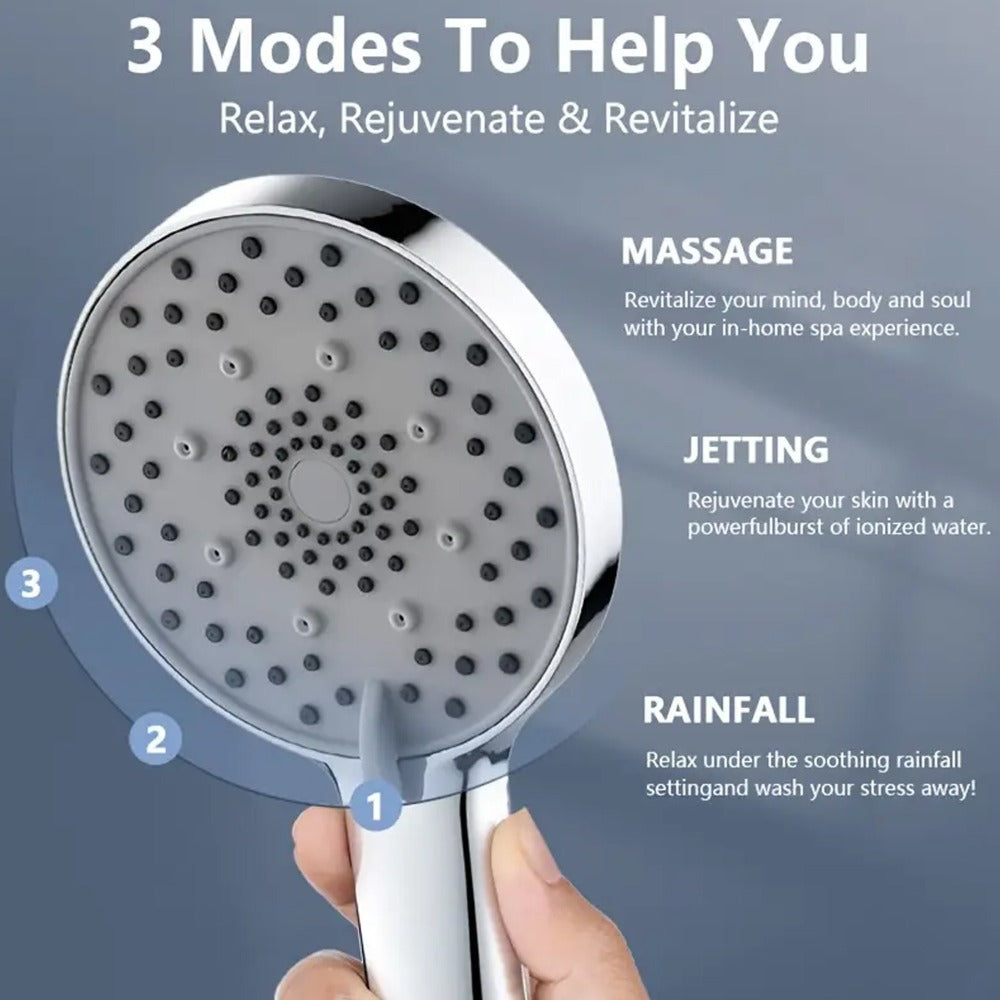 Rain Shower Head with Handheld Spray Combo 8 10 12 Inch High Pressure Rainfall Showerhead Adjustable Arm Wall Mount Chrome Black Bathroom