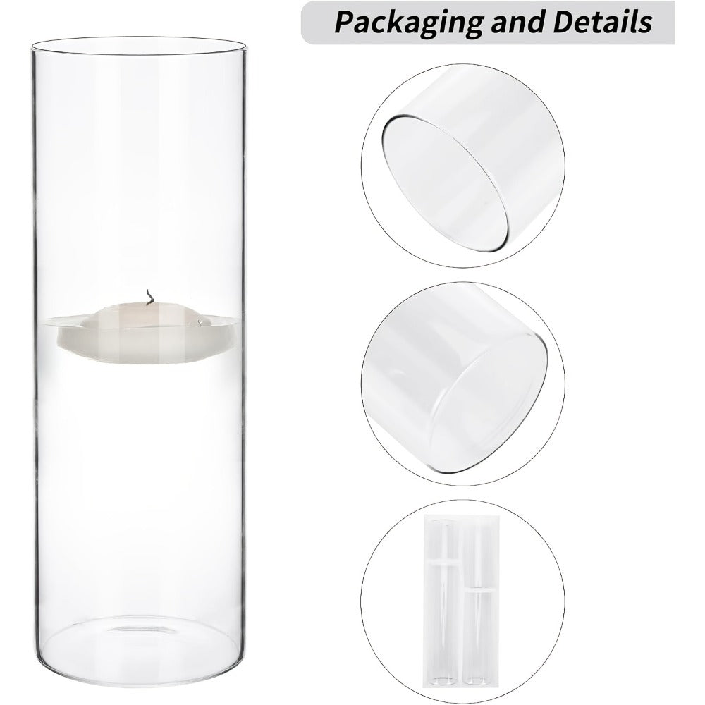 Clear Cylinder Glass Vases Set Wedding Centerpieces Home Decor