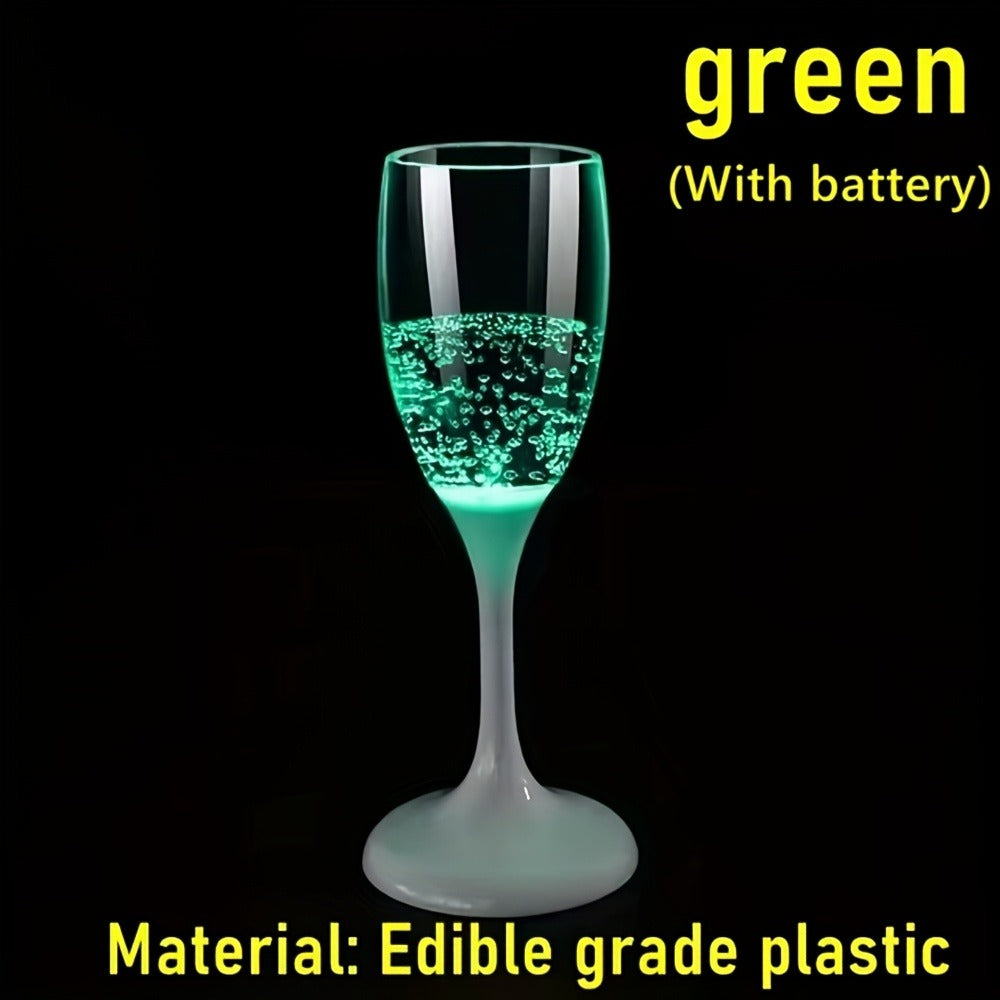 LED Glasses Set of 6 Light Up Drinkware, Glowing Champagne Flutes & Cocktail Cups with Sparkling Light Effect for Parties, Bars, Nightclubs, Weddings & Christmas Celebrations