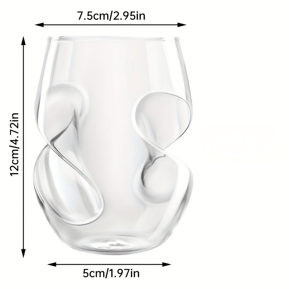 Borosilicate Drinking Glasses Set of 2 ¨C 16 Oz Elegant Curved Glassware for Wine, Iced Coffee, Mojitos, Juice & Whiskey ¨C Perfect for Parties, Weddings, Picnics & Gatherings