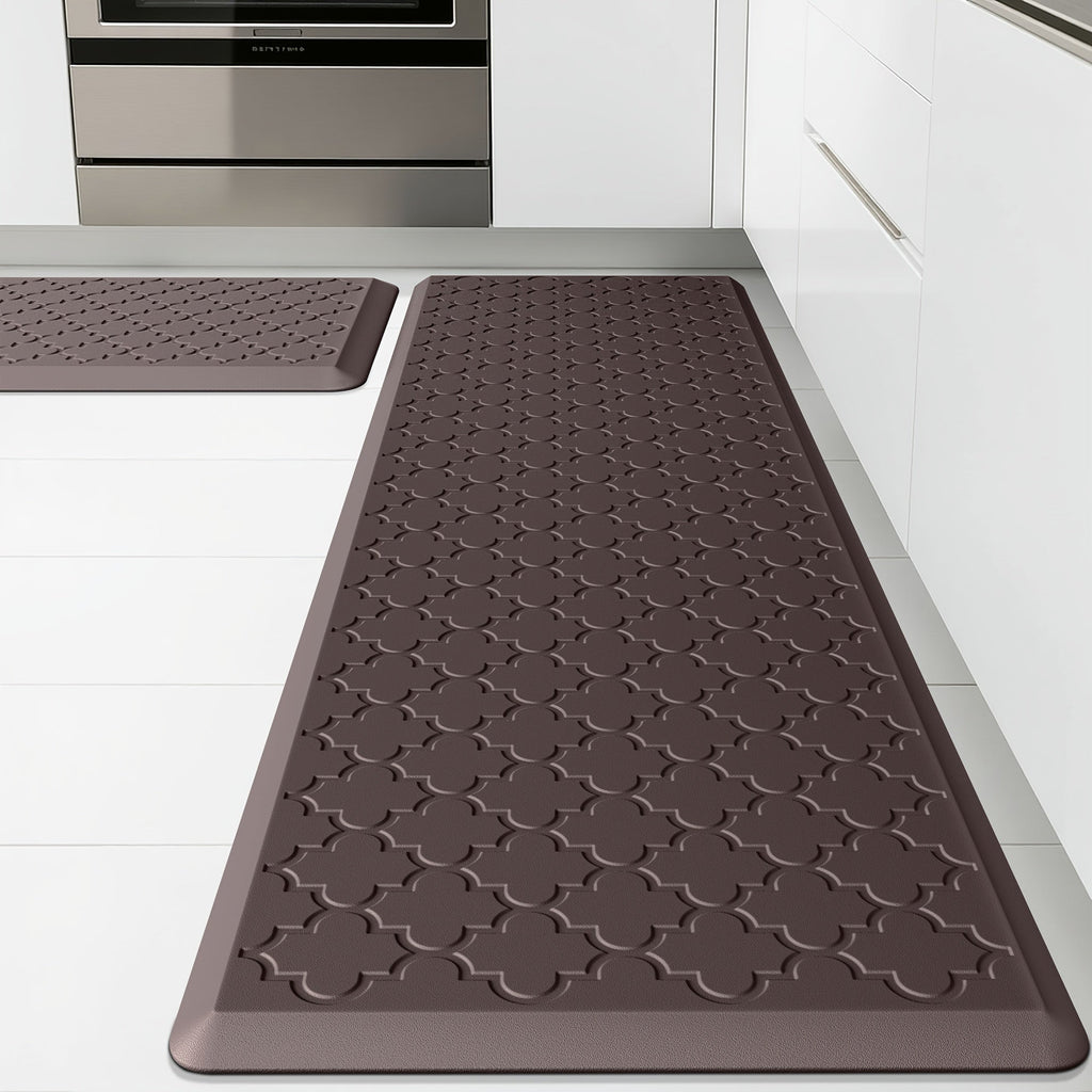 Anti Fatigue Kitchen Mat Set 2 Piece Cushioned Non-Slip Standing Mat for Kitchen Sink Office Laundry Floor Comfort
