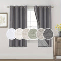 Blackout Curtains 2 Panels 100% Blackout Linen Textured Thermal Insulated Grommet Window Drapes Noise Reducing for Bedroom Living Room Hall - Full Light Blocking Room Darkening Curtains
