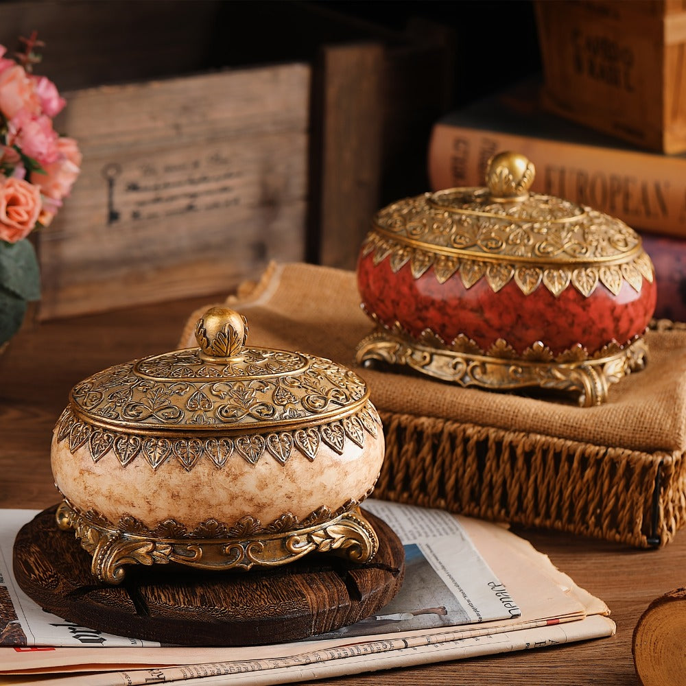 Jewelry Organizer Box with Lid - Necklace Earring Bracelet Ring Storage Case, Elegant Home Decor Gift