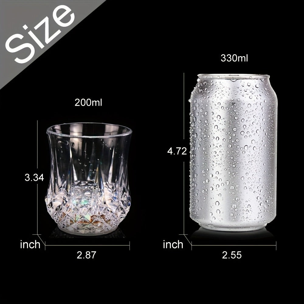 Light Up Cups 12 Pack ¨C LED Luminous Sensor Glasses That Glow When Liquid Is Poured ¨C 7-Color Gradient Flash Crystal Tumbler for Bar, KTV & Party ¨C 6.76 Oz Cool Novelty Drinkware Gift