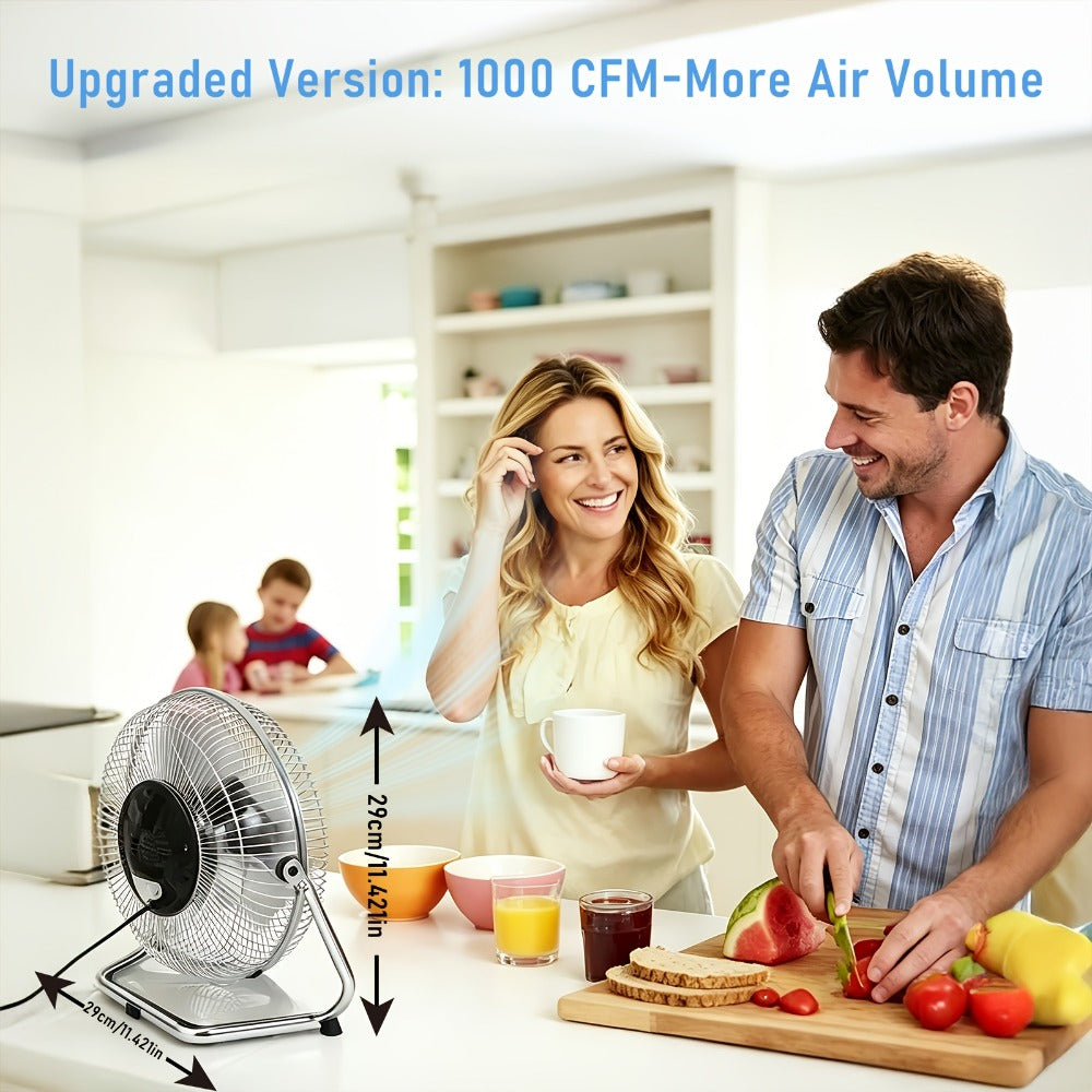 Industrial Floor Fan High Velocity 9 & 20 Inch ¨C Metal Construction & Blades, 3-Speed Heavy Duty Fan for Industrial, Commercial & Garage Use | Silver, Black & Blue