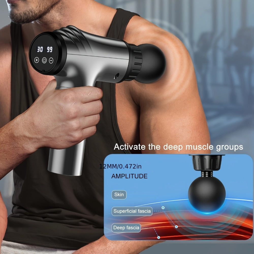 Massage Gun Deep Tissue - GVBER 6-Head Handheld Muscle Massager for Body Pain Relief, Relaxation & Recovery - Gift for Women Men