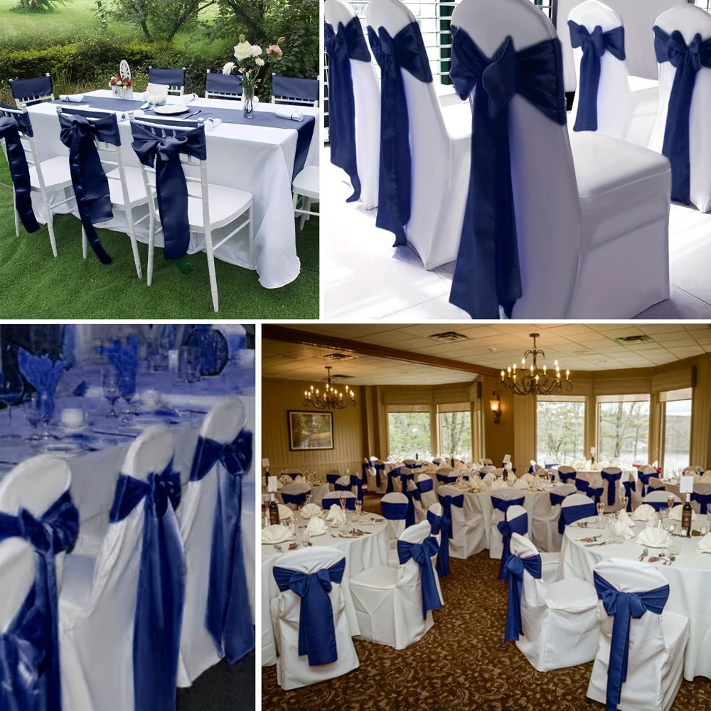 100pcs Satin Chair Sashes Bows for Wedding Banquet Party Event Decoration ¨C 13 Colors, 18¡Á275cm