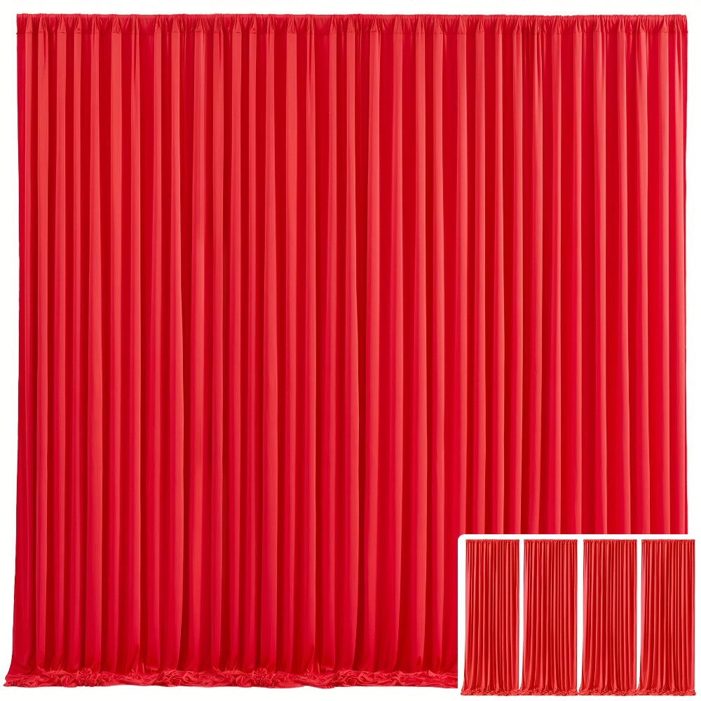 Blackout Backdrop Curtain 4 Pack 5x10 Ft - Heavyweight Nonwoven, Wrinkle-Resistant, Smooth Hanging for Wedding Birthday Baby Shower Party Photography Background Decoration