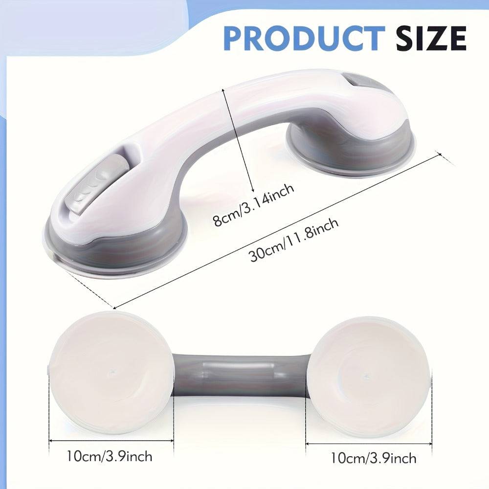 Grab Bars for Bathroom 2pcs Suction Cup No Drill Shower Handle for Elderly Adjustable Height Non-Slip Safety Rail Toilet Fall Prevention Handrail Easy Install