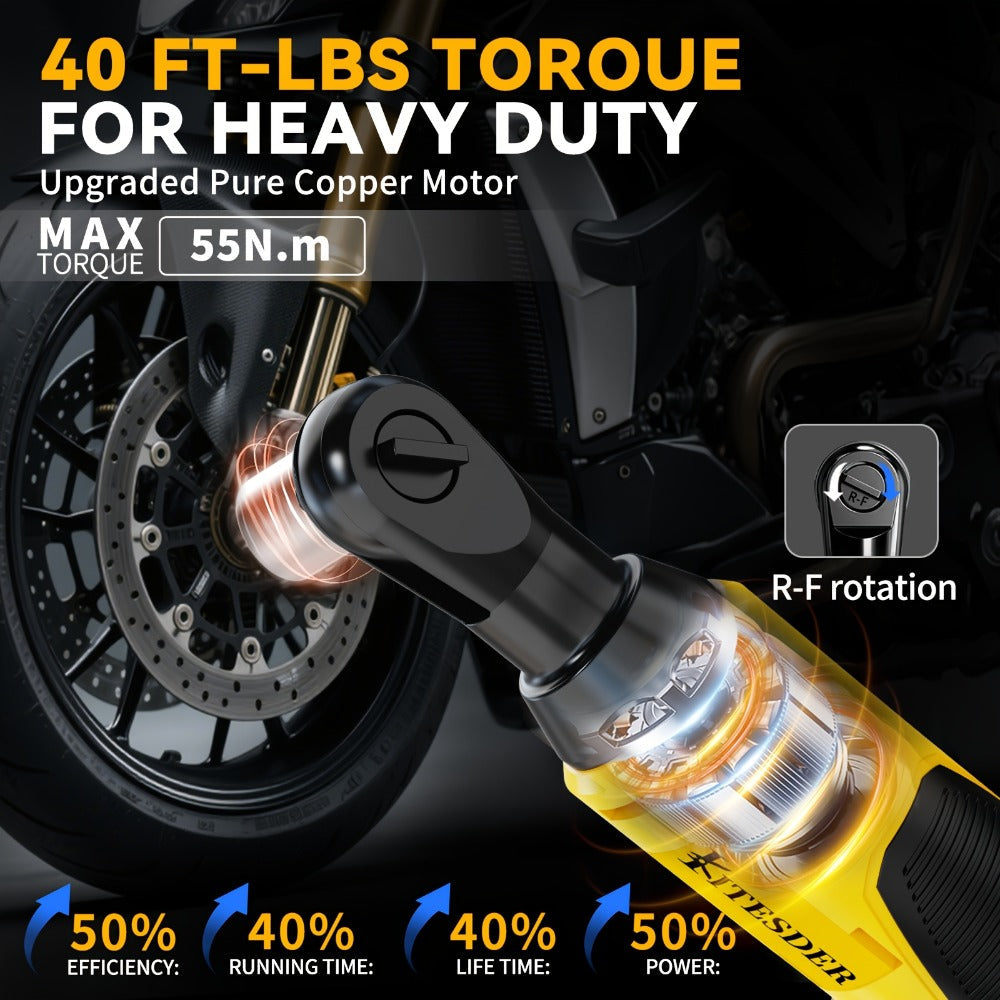 12V Electric Ratchet Wrench Set 400 RPM | 3/8¡± Cordless Power Ratchet Tool Kit with Variable Speed, 7 Sockets, 2.0Ah Lithium Battery & Fast Charger ¨C Pipeline & Auto Repair