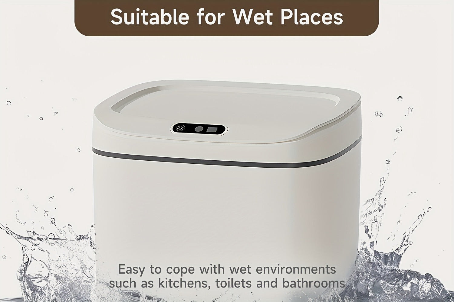 Motion Sensor Trash Can Touchless ¨C Smart Hands-Free Trash Bin with Sealing Lid & Odor-Blocking Technology, Trash Bag Fixing Ring, Easy Clean Durable Design for Kitchen, Office & Bathroom