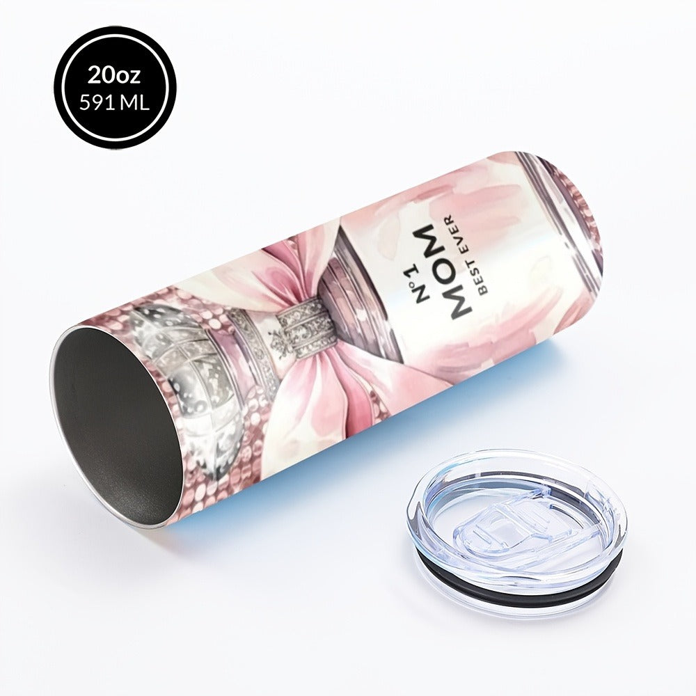 Insulated Tumbler 20oz Mom's Best Ever Design | 304 Stainless Steel Travel Cup with Lid & Straw for Hot & Cold Drinks ¨C Cute Gift for Mom, Women, Birthday, Mother's Day & Christmas