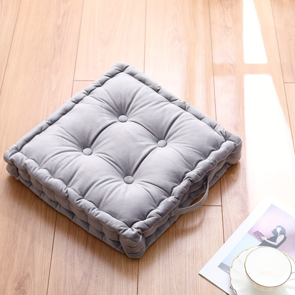 Square Flannel Floor Cushion Thickened Futon Meditation Mat Chair Seat Pad Bay Window Pillow All Season Indoor Sitting Cushion Zafu Yoga Mat