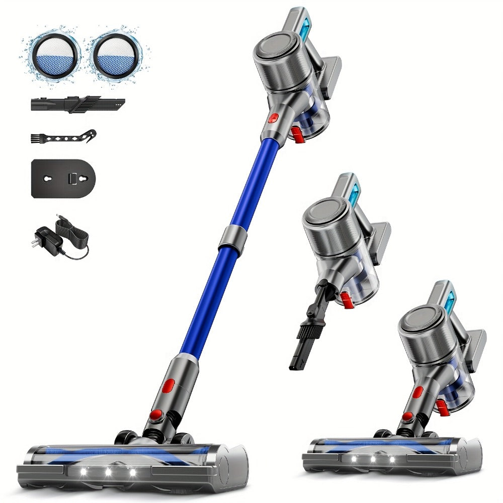 Cordless Stick Vacuum Cleaner 60Kpa 55-Min Runtime - Anti-Tangle Lightweight Handheld Vacuum for Hardwood Floor Carpet Pet Hair Corded Cordless 2200mAh Battery