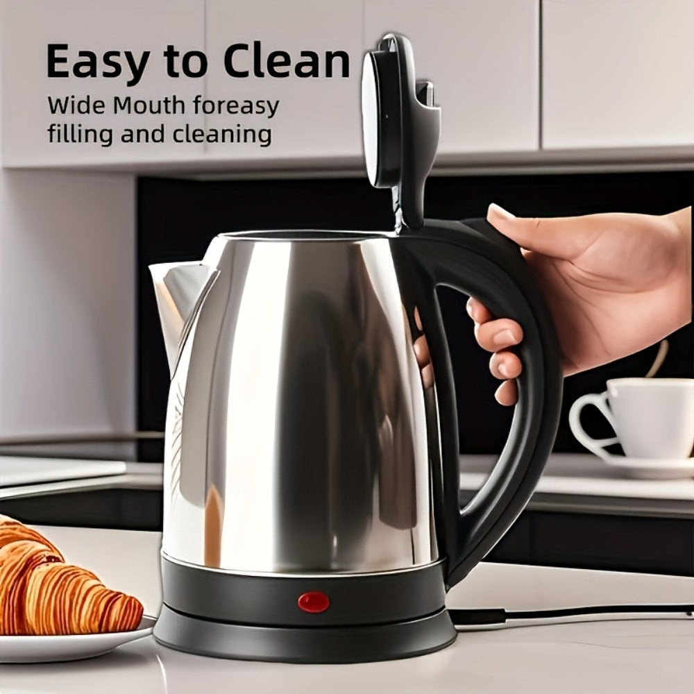 Electric Kettle Stainless Steel 2L Large Capacity 67.63oz with Auto Shut-Off, LED Indicator, BPA-Free Double Wall, Fast Boiling for Coffee & Tea ¨C Black Hot Water Kettle for Home, Office & Dorm