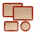 Silicone Baking Mat Set of 4 Nonstick Reusable Oven Liner Sheet for Cookies Macarons Bread Pastries Food Grade Round Square Baking Mats for Rolling Dough