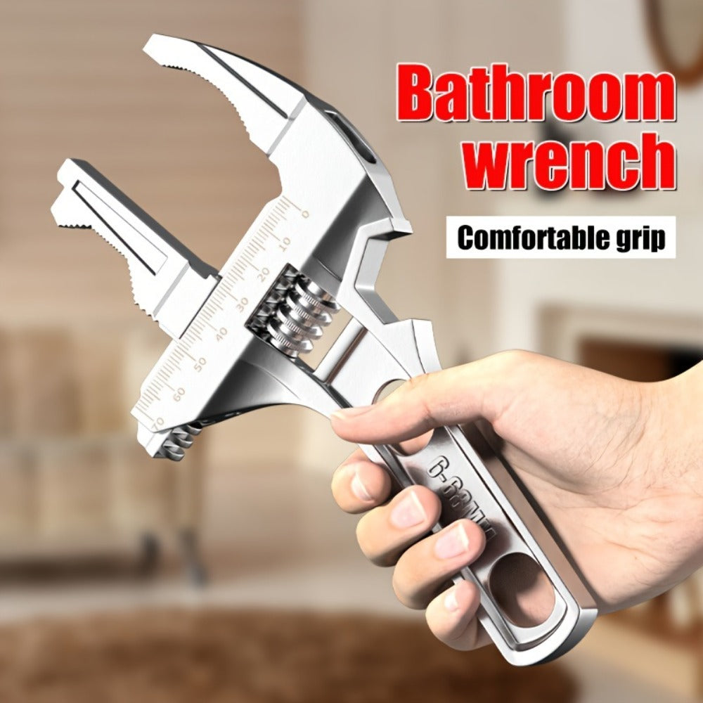 Bathroom Wrench Tool Multifunctional, Adjustable Double-Ended Open-End Wrench for Sink, Faucet, Water Pipe & Heating Repair, Space-Saving Plumbing Hand Tool for Home Bathroom Kitchen
